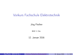 Vorkurs Fachschule Elektrotechnik - Richard-Hartmann