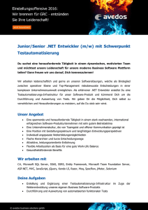 Junior/Senior .NET Entwickler (m/w) mit Schwerpunkt