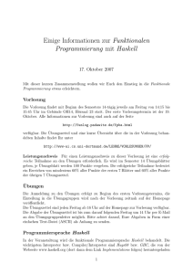 Einige Informationen zur Funktionalen Programmierung mit Haskell