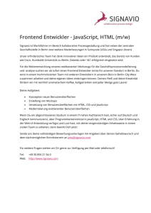 Frontend Entwickler - JavaScript, HTML (m/w)