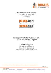 Systemvoraussetzungen DOMUS NAVI + DOMUS 4000 downloaden