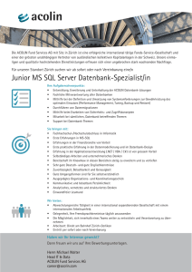 Junior MS SQL Server Datenbank-Spezialist/in