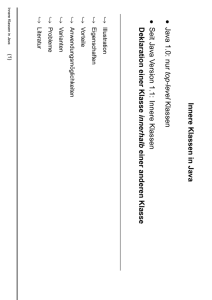 Innere Klassen in Java Java 1.0: n ur top