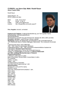 IT-PROFIL von Herrn Dipl.-Math. Rudolf Sauer