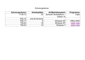 Schulungsräume Schulungsräume Arbeitsplätze Art/Betriebssystem