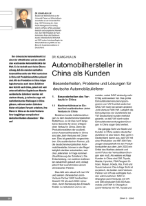 Automobilhersteller in China als Kunden - Asia