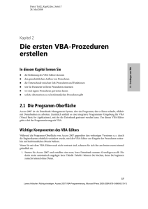 Die ersten VBA-Prozeduren erstellen