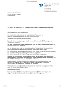 SS 2009: Auswertung für Parallele und Funktionale Programmierung