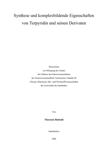 Synthese und komplexbildende Eigenschaften von Terpyridin und