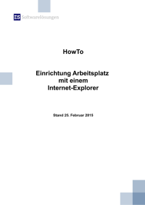 HowTo Einrichtung Arbeitsplatz mit einem Internet-Explorer