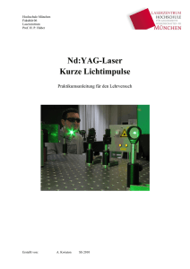 Nd:YAG-Laser Kurze Lichtimpulse