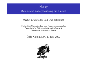 Harpy - Dynamische Codegenerierung mit Haskell