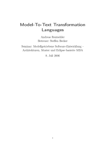 Model-To-Text Transformation Languages