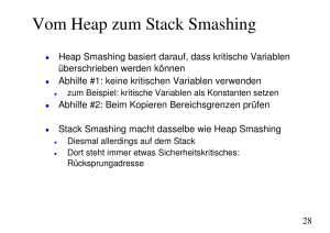 Vom Heap zum Stack Smashing