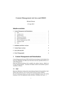 Content Management mit Java und DB4O