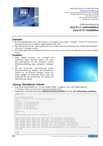 Java 8.111 Deinstallation Java 8.121 Installation Szenario