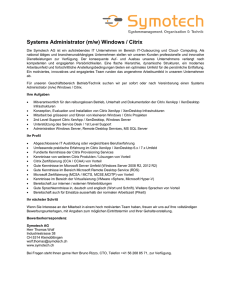 Systems Administrator (m/w) Windows / Citrix