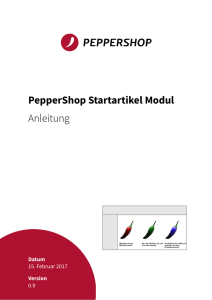 PepperShop Startartikel Modul Anleitung