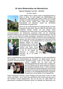 Bericht - Wiederaufbau der Marienkirche in Chojna früher