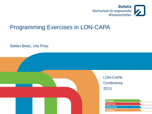 Programming Exercises in LON-CAPA