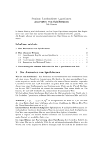 Seminar: Randomisierte Algorithmen Auswerten von Spielbäumen