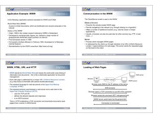 Application Example: WWW Communication in the WWW WWW
