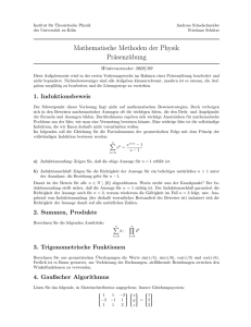 Mathematische Methoden der Physik Präsenzübung