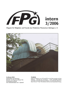 FPGintern 3/2006 - Förderkreis Planetarium Göttingen
