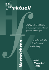 HfK aktuell 2013 - Hochschule für Kirchenmusik Heidelberg