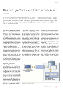 Das richtige Tool – ein Plädoyer für Apex