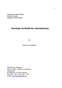 Astrologie als Modell der Lebensdeutung