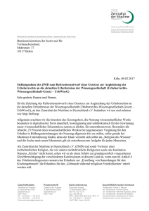 Stellungnahme des Zentralrats der Muslime in Deutschland