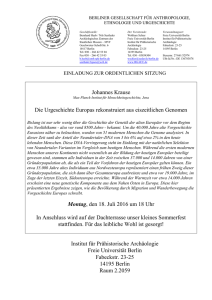 Die Urgeschichte Europas rekonstruiert aus eiszeitlichen Genomen