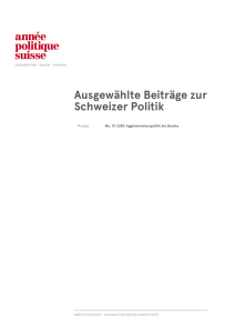 Ausgewählte Beiträge zur Schweizer Politik