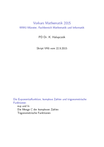 Vorkurs Mathematik 2015