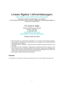 Lineare Algebra I (lehramtsbezogen)