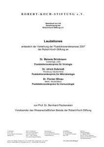 Laudatio - Robert Koch Stiftung