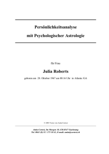 Persönlichkeitsanalyse mit Psychologischer Astrologie Julia Roberts