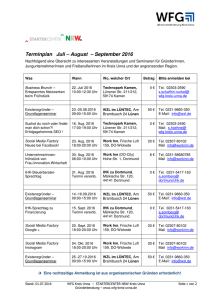 Terminplan Juli – August – September 2016 - Bio
