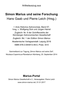 Simon Marius und seine Forschung Hans Gaab und - Marius