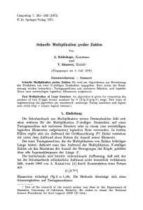 Schnelle Multiplikation großer Zahlen | SpringerLink