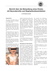 Bericht über die Behandlung eines Kindes mit Neurodermitis und
