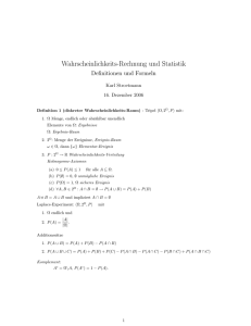 Wahrscheinlichkeits-Rechnung und Statistik