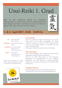 Ausschreibung Reiki 1. Grad April 2017 - Reiki