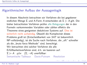 Algorithmischer Aufbau der Aussagenlogik