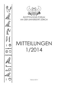 mitteilungen 1/2014 - Ägyptologie