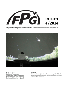 FPGintern 4/2014 - Förderkreis Planetarium Göttingen