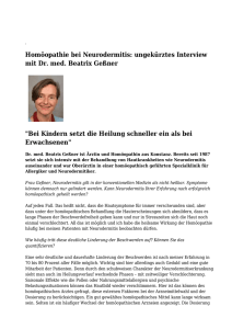 Homöopathie bei Neurodermitis: ungekürztes Interview mit Dr. med