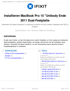Installieren MacBook Pro 15 "Unibody Ende 2011 Dual