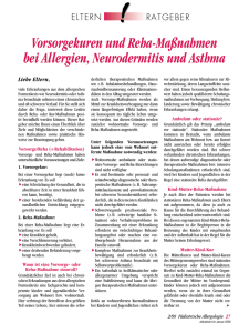 Vorsorgekuren und Reha-Maßnahmen bei Allergien, Neurodermitis